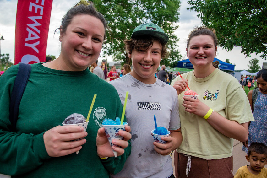 Guests enjoying snow cones at a past Highlands Ranch Ice Cream Social.